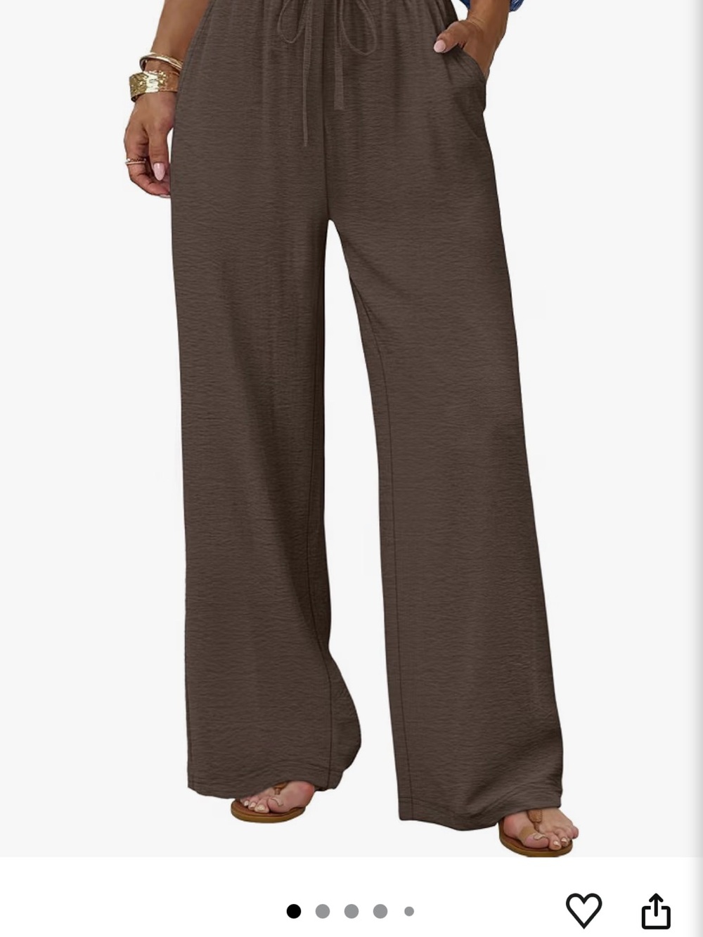 Relaxed Wide-Leg Linen-Feel Pants in Taupe